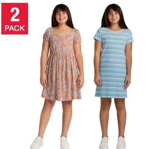 ROXY Girl’s Floral and Striped Dress Set Size Medium NWT